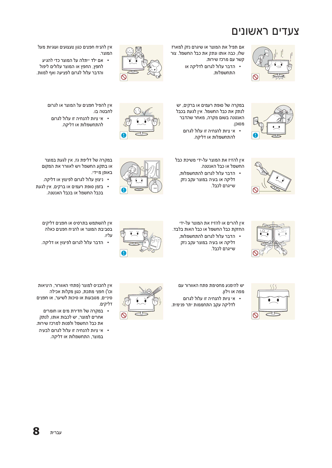 Samsung LT24B301MA/CH רצומה, תוומל ףאו העיצפל םורגל לולע רבדהו, וב הטבחל, ידיימ ןפואב, הנטנאה לבכב וא למשחה לבכב, וילע 