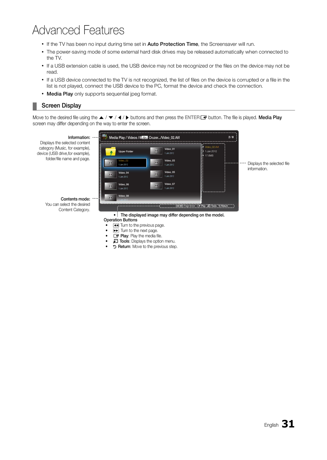 Samsung LT24B301MA/CH manual Screen Display, Information 