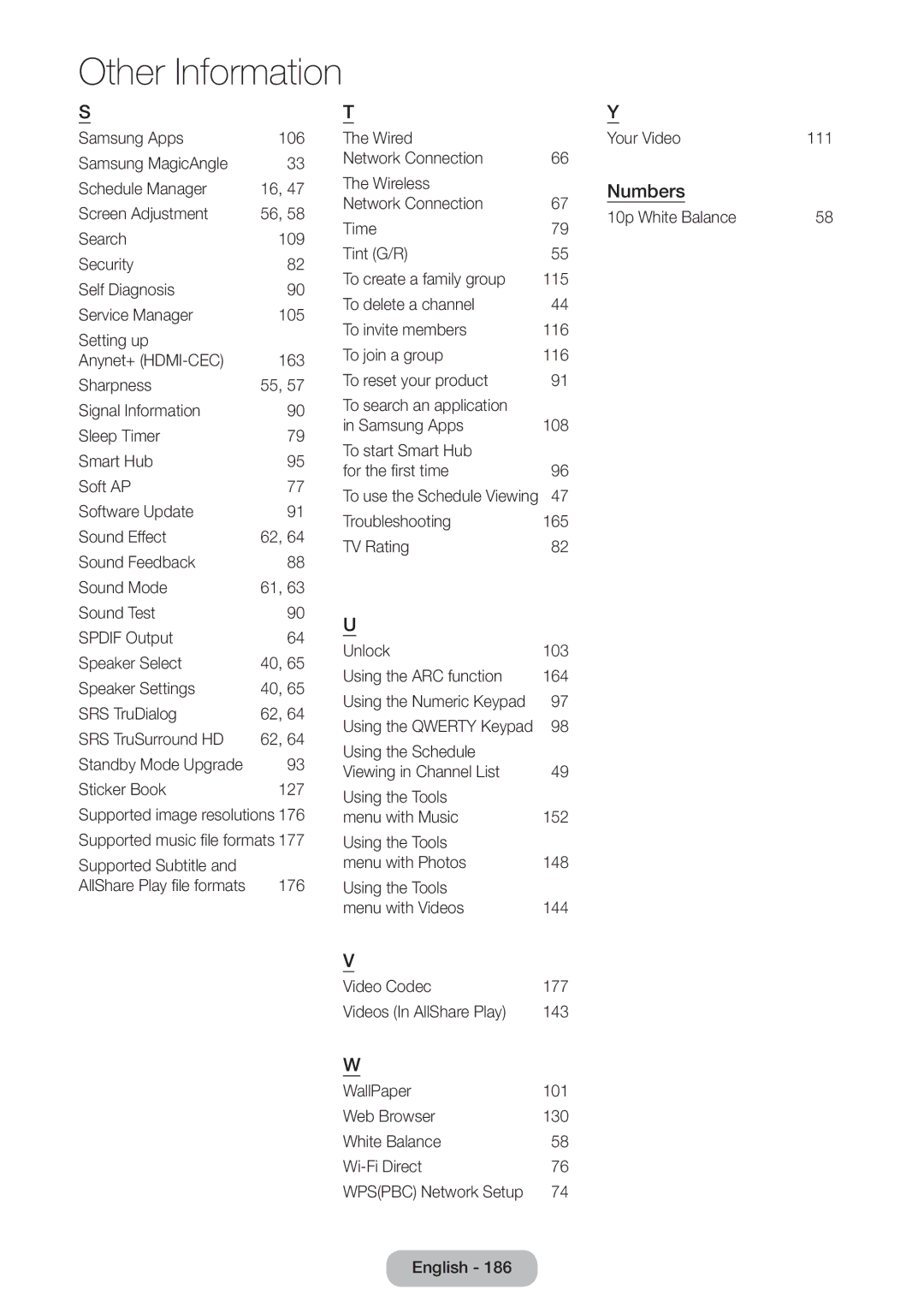 Samsung LT27B750EX/XE, LT24B750EWV/EN, LT27B750EWV/EN, LT24B750EW/EN, LT27B750EW/EN, LT27B750EX/EN, LT24B750EX/XE manual Numbers 