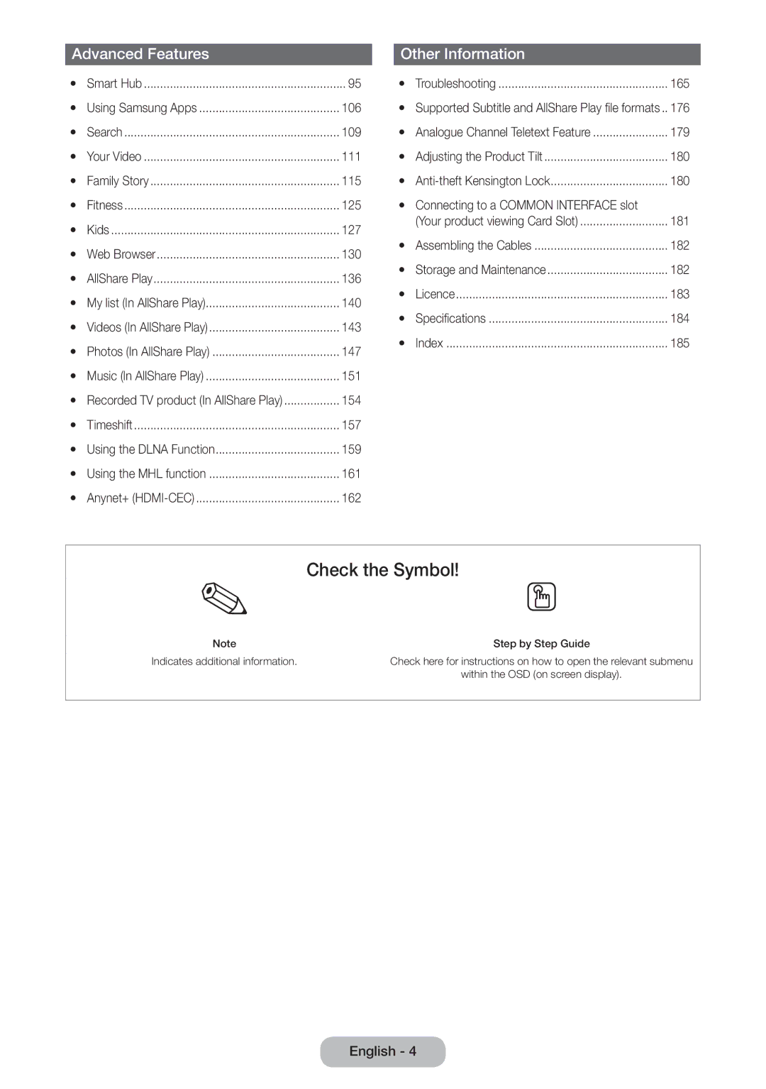 Samsung LT27B750EX/EN, LT24B750EWV/EN, LT27B750EWV/EN, LT24B750EW/EN, LT27B750EW/EN, LT24B750EX/XE manual Check the Symbol 