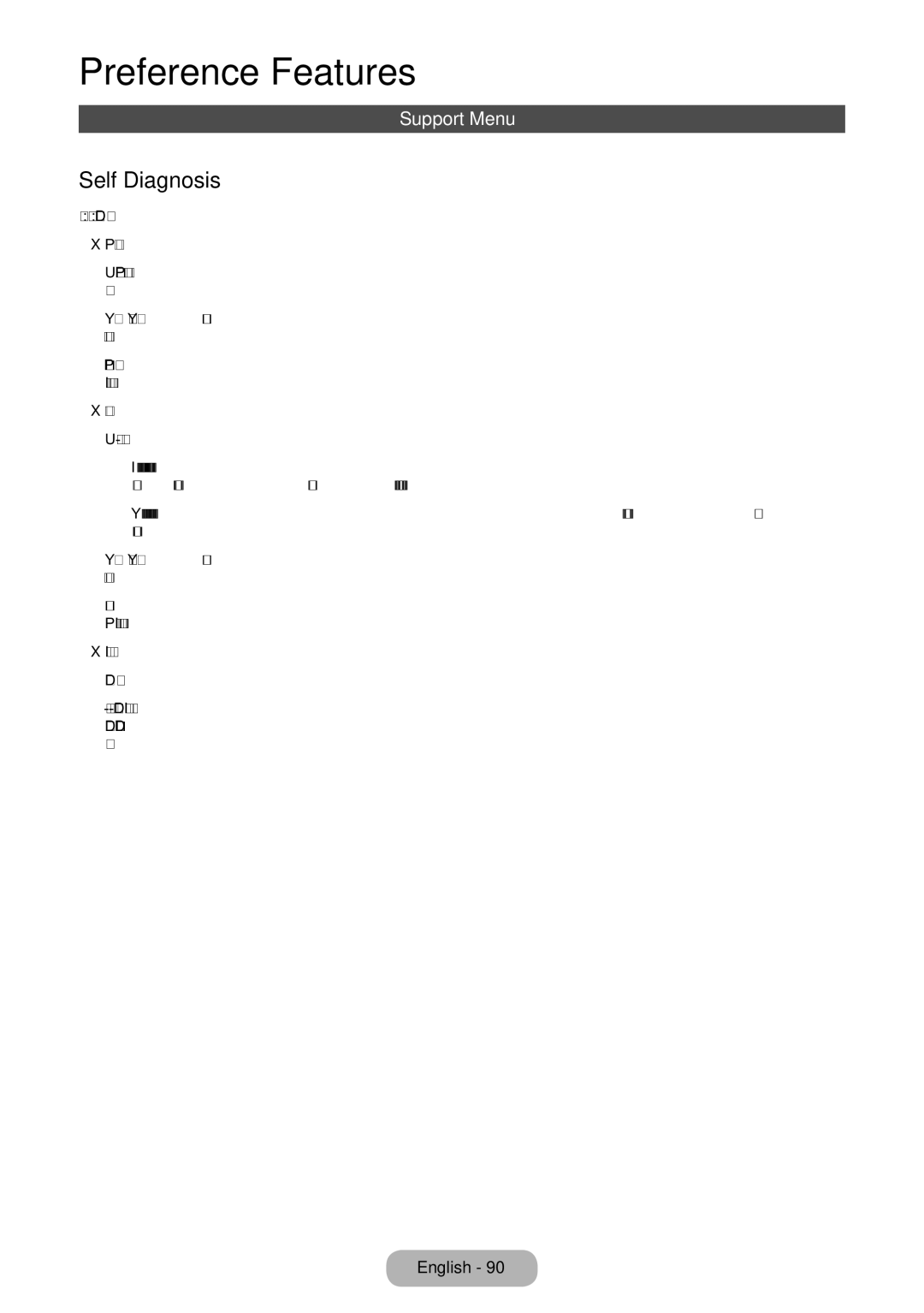 Samsung LT24B750EWV/EN, LT27B750EWV/EN manual Support Menu, Menu → Support → Self Diagnosis Picture Test, Sound Test 