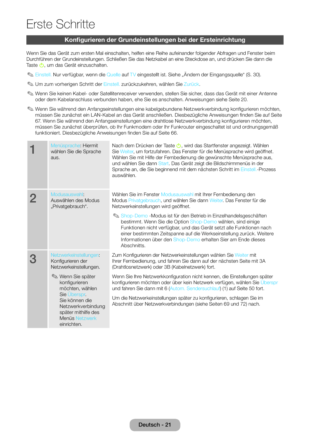 Samsung LT27B750EWV/EN manual Menüsprache Hiermit, Modusauswahl, Netzwerkeinstellungen, Sie Überspr, Menüs Netzwerk 