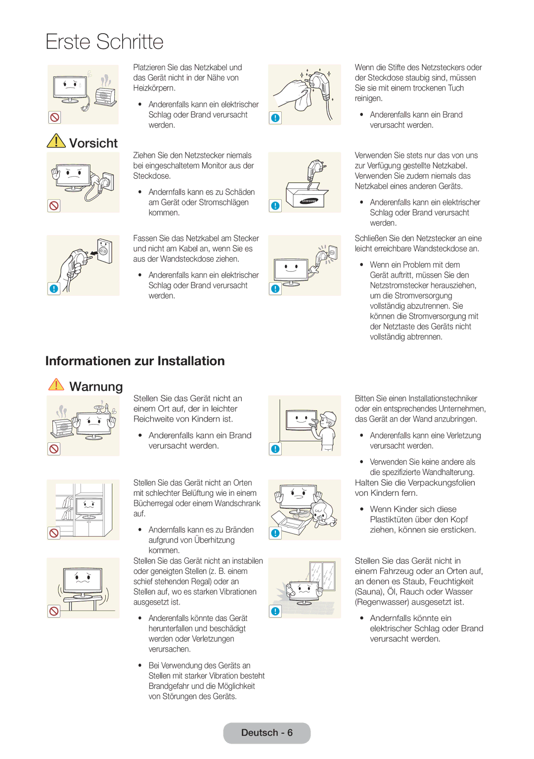 Samsung LT24B750EW/EN, LT24B750EWV/EN, LT27B750EWV/EN, LT27B750EW/EN manual Informationen zur Installation 