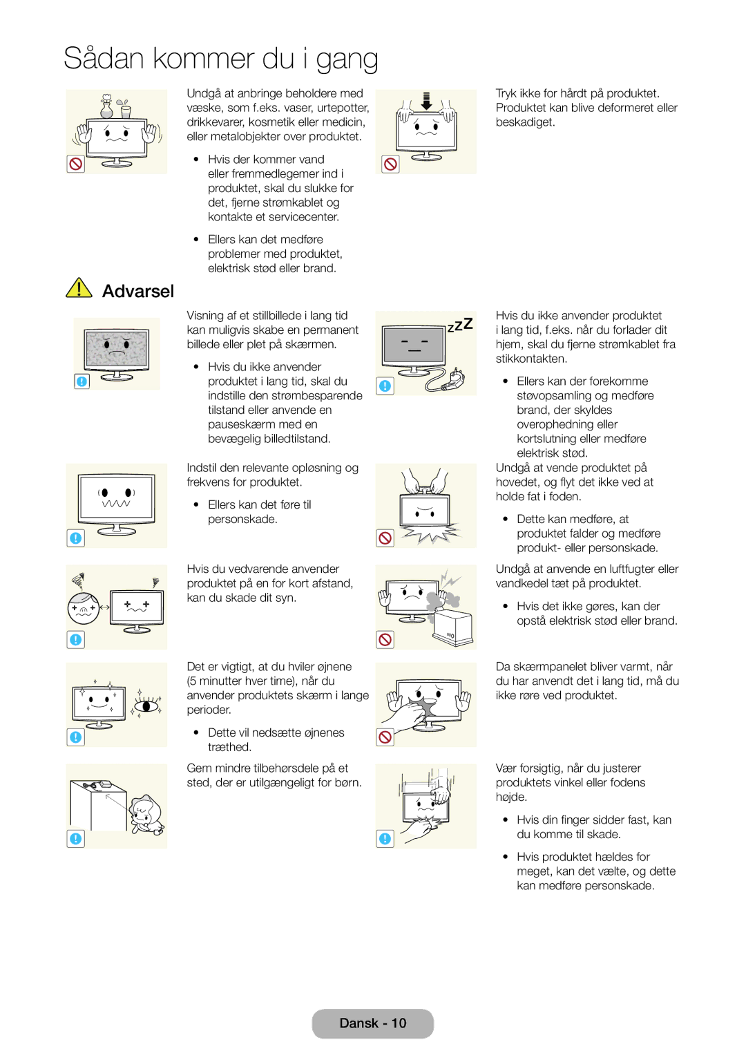 Samsung LT24B750EX/XE, LT27B750EX/XE manual Sådan kommer du i gang 