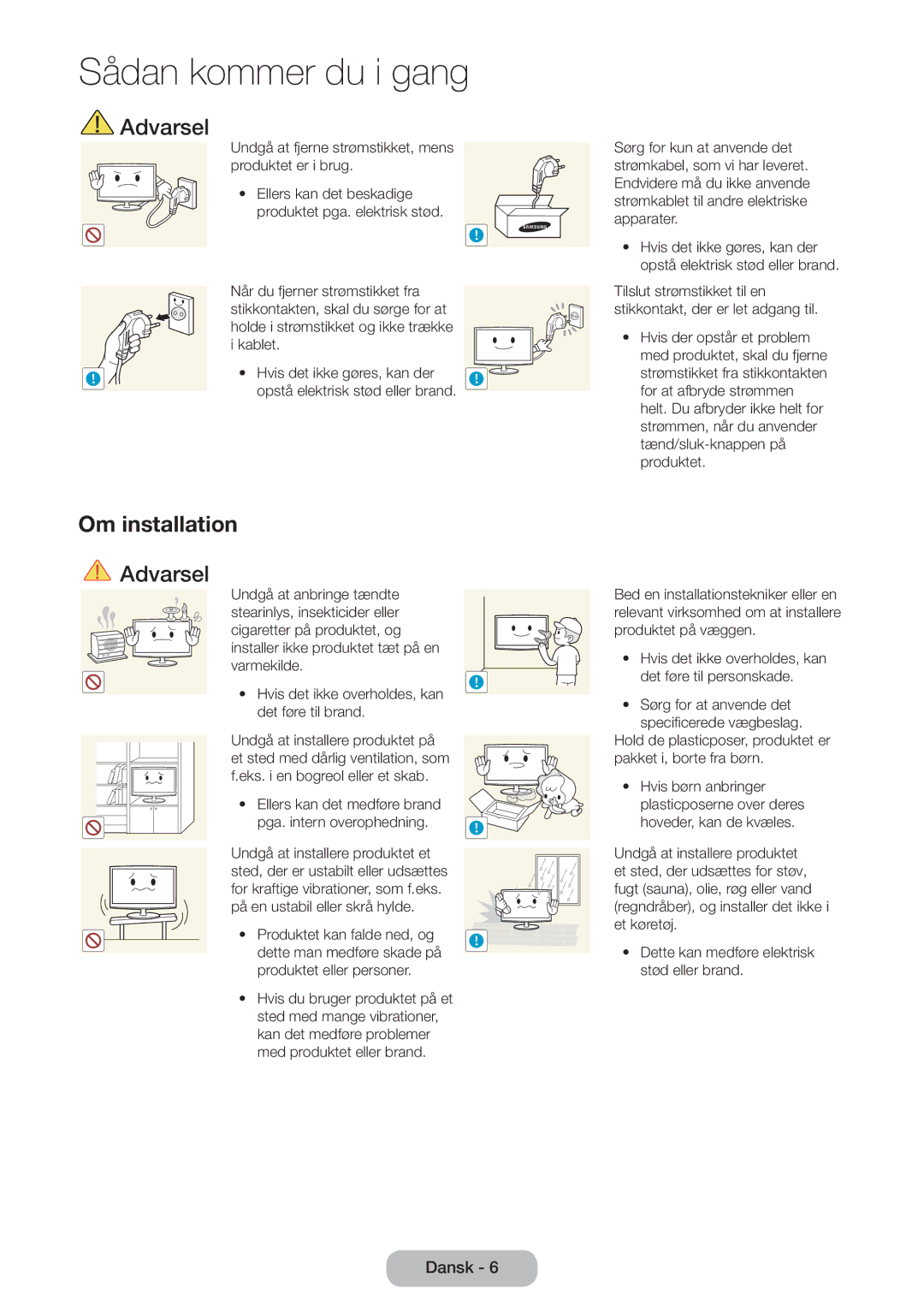 Samsung LT24B750EX/XE, LT27B750EX/XE manual Om installation 