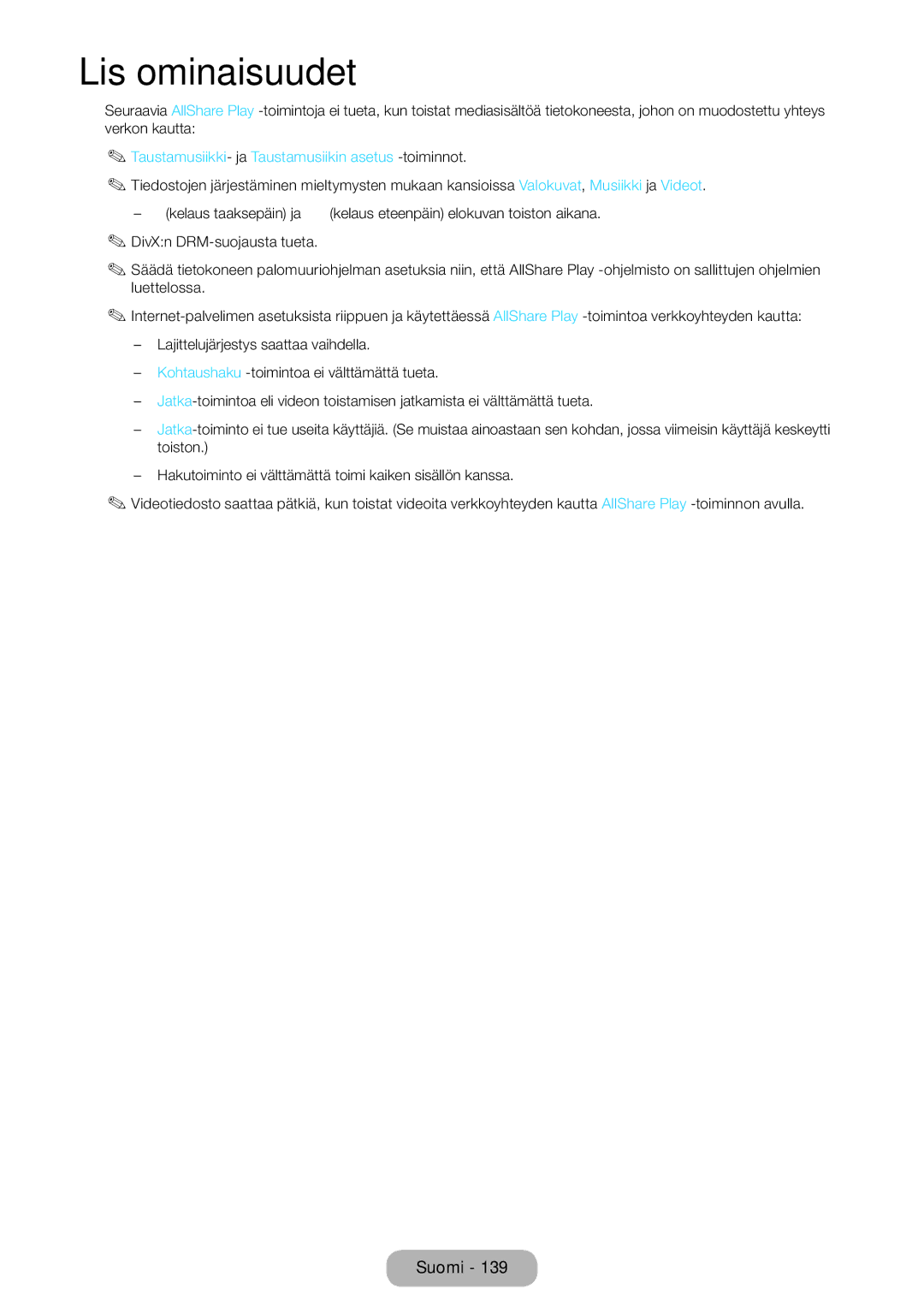 Samsung LT27B750EX/XE, LT24B750EX/XE manual Taustamusiikki- ja Taustamusiikin asetus -toiminnot 