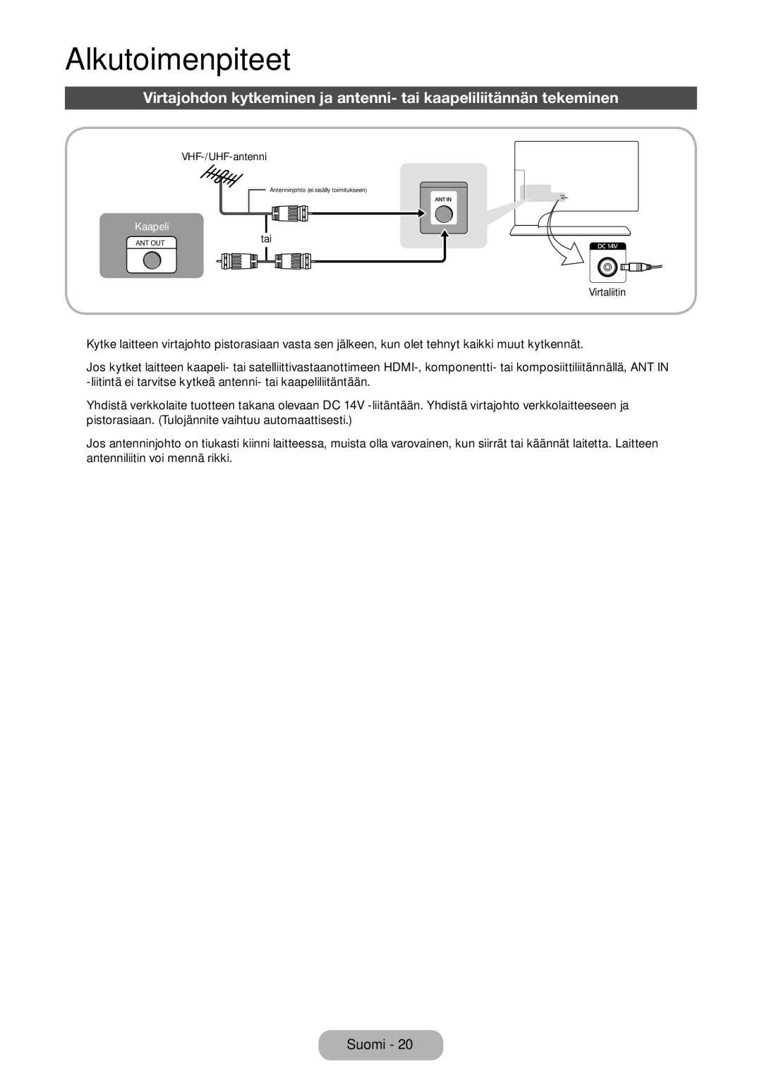 Samsung LT24B750EX/XE, LT27B750EX/XE manual Kaapeli 