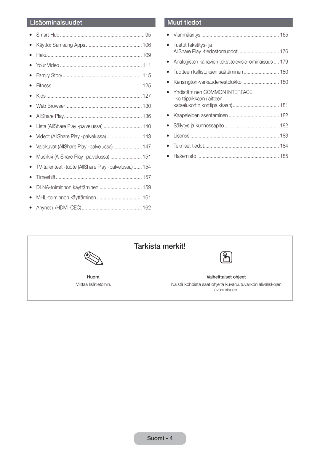 Samsung LT24B750EX/XE, LT27B750EX/XE manual Tarkista merkit 