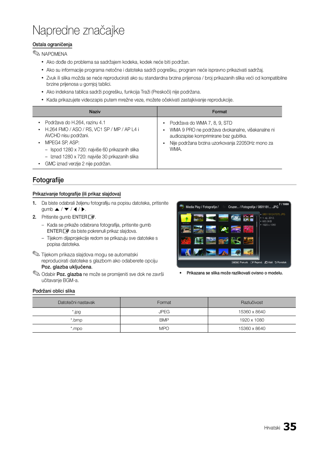 Samsung LT22C300EW/EN, LT24C300EW/EN manual Fotografije 