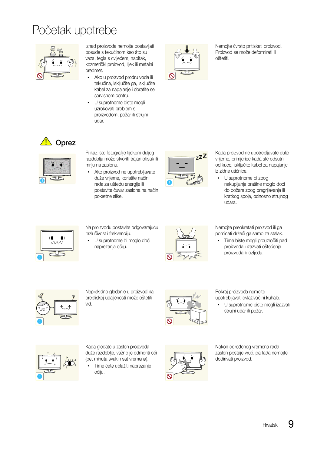 Samsung LT22C300EW/EN, LT24C300EW/EN manual Mrlju na zaslonu, Razdoblja može stvoriti trajan otisak ili 