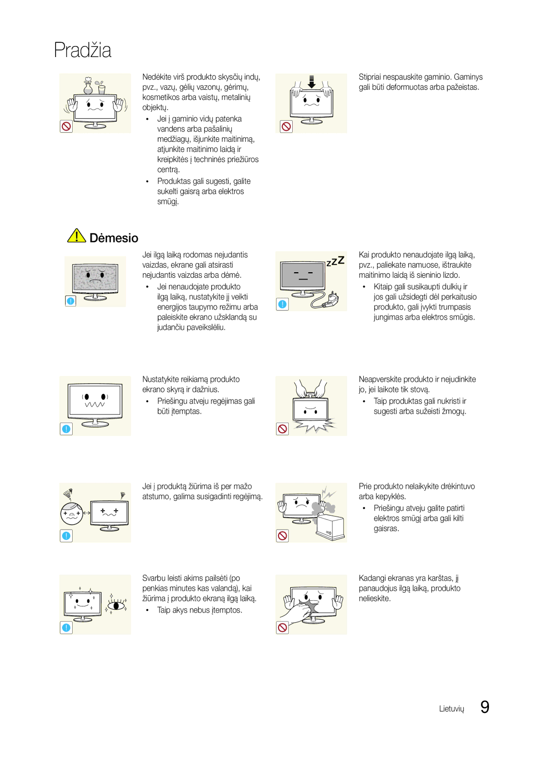 Samsung LT19C300EW/EN, LT24C300EWZ/EN, LT24C300EW/EN, LT22C300EW/EN manual Pradžia 