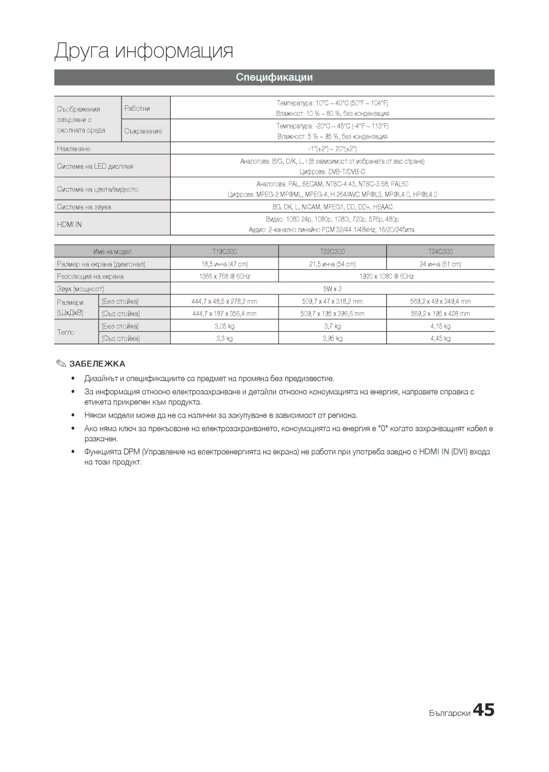 Samsung LT24C300EWZ/EN, LT19C300EW/EN, LT24C300EW/EN, LT27C370EW/EN, LT22C300EW/EN manual Hdmi 