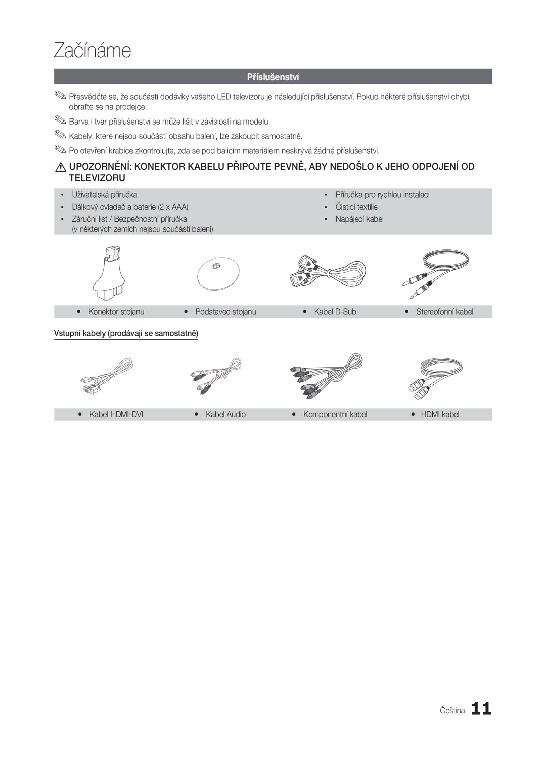 Samsung LT19C300EW/EN, LT24C300EWZ/EN, LT24C300EW/EN, LT27C370EW/EN, LT22C300EW/EN manual Příslušenství, Uživatelská příručka 