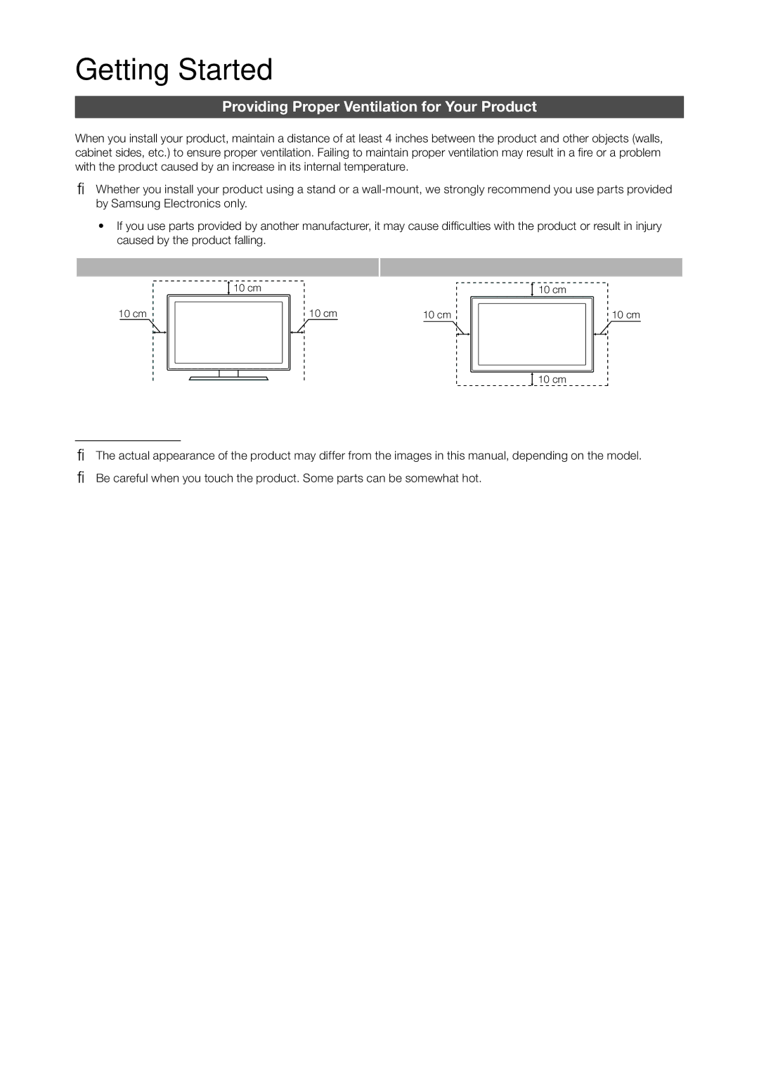 Samsung LT24C350AR/XV, LT24C350ARQMXV, LT23C350MAQ/CH manual Providing Proper Ventilation for Your Product, Other Warnings 