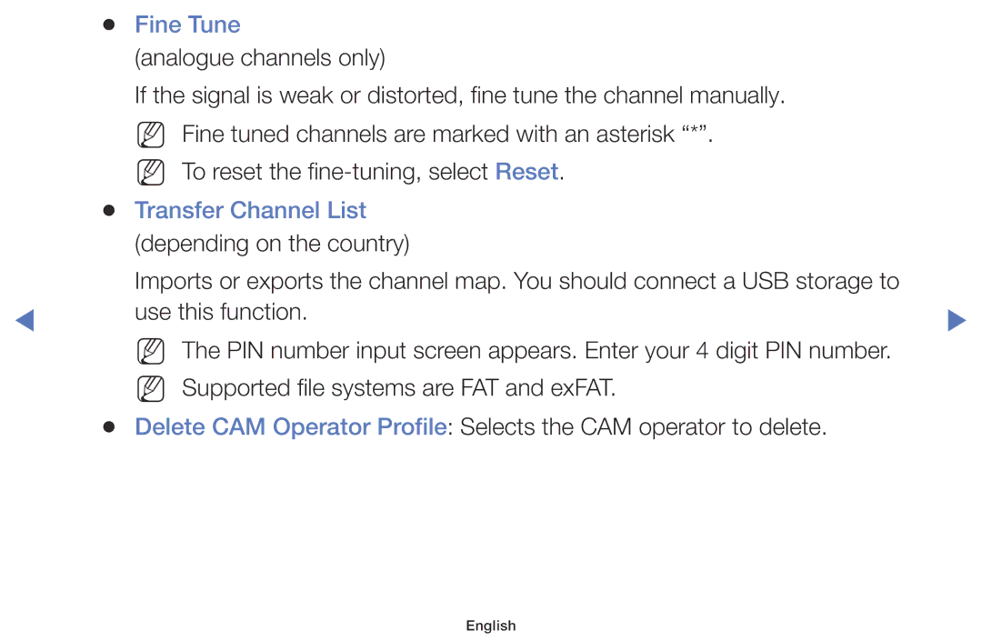 Samsung LT28D310ES/EN, LT24D310ES/EN manual Fine Tune, Transfer Channel List 