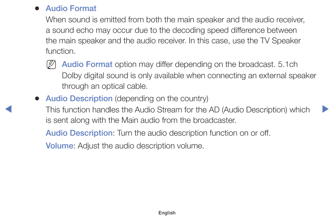 Samsung LT28D310ES/EN, LT24D310ES/EN manual Audio Format 