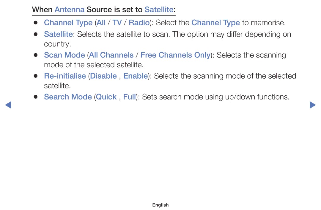 Samsung LT24D310ES/EN, LT28D310ES/EN manual When Antenna Source is set to Satellite 