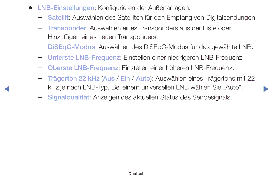 Samsung LT28D310ES/EN, LT24D310ES/EN manual LNB-Einstellungen Konfigurieren der Außenanlagen 