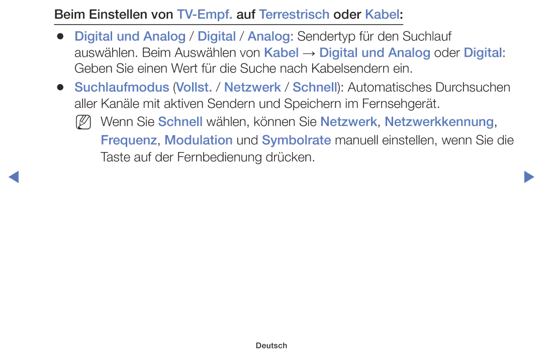 Samsung LT24D310ES/EN, LT28D310ES/EN manual Beim Einstellen von TV-Empf.auf Terrestrisch oder Kabel 