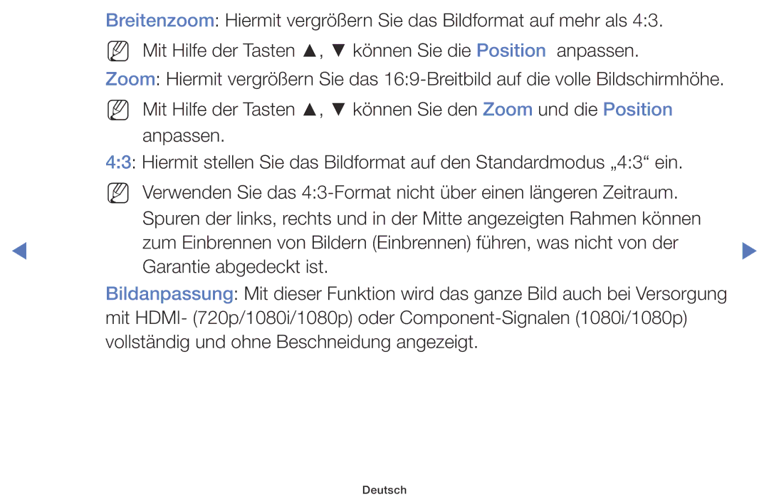 Samsung LT24D310ES/EN, LT28D310ES/EN manual NN Mit Hilfe der Tasten , können Sie die Position 