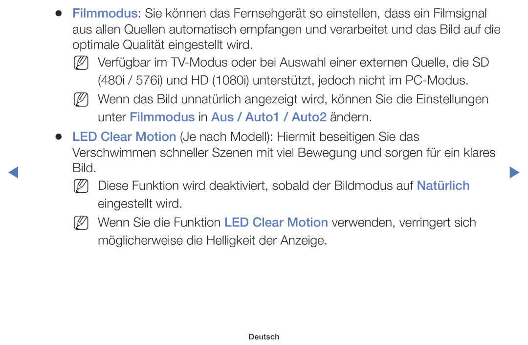 Samsung LT24D310ES/EN, LT28D310ES/EN manual Unter Filmmodus in Aus / Auto1 / Auto2 ändern 