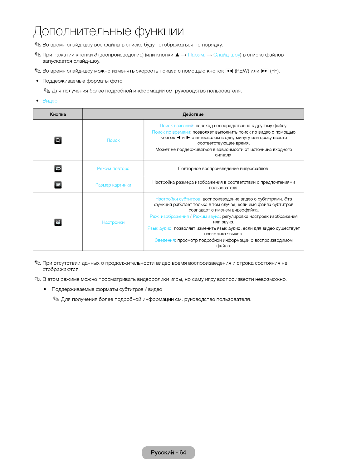 Samsung LT24D310EW/EN, LT28D310EW/EN, LT24D310EX/RU, LT28D310EX/RU manual Видео, Поиск 