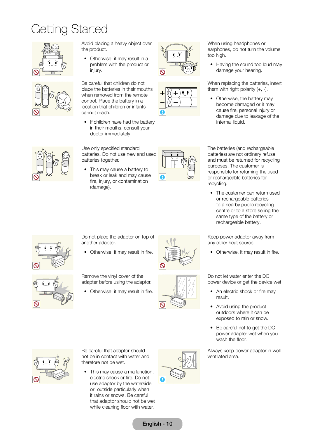 Samsung LT24D310EX/RU, LT24D310EW/EN, LT28D310EW/EN, LT28D310EX/EN, LT24D310EX/EN manual An electric shock or fire may result 