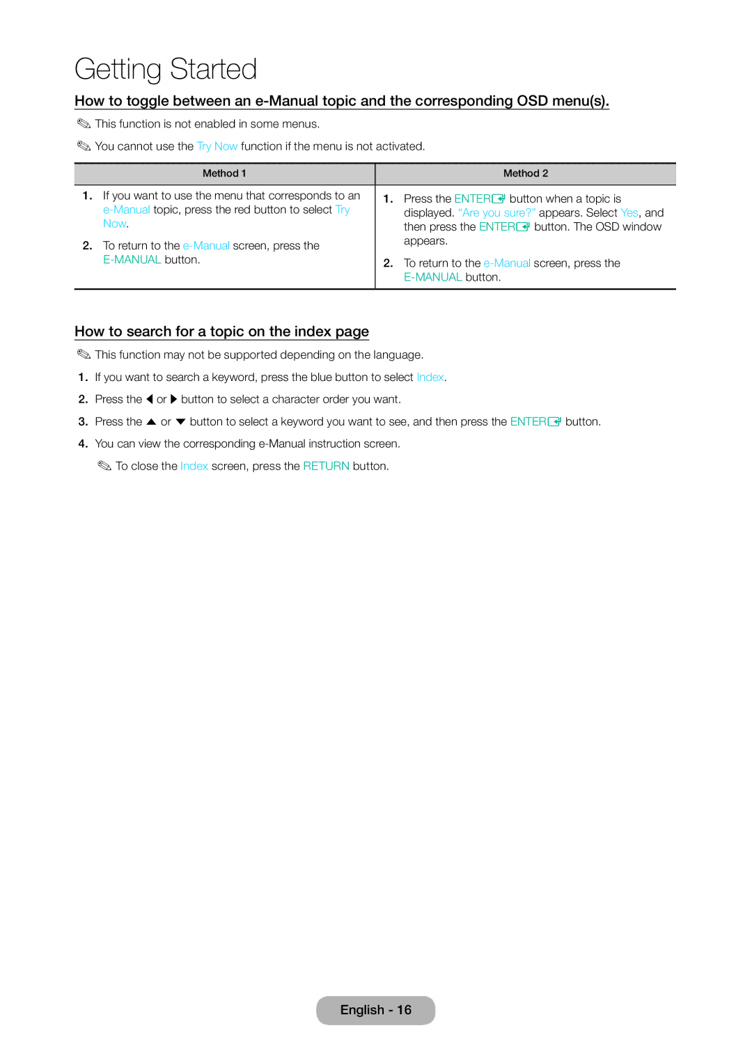 Samsung LT24D310EX/RU, LT24D310EW/EN, LT28D310EW/EN, LT28D310EX/EN, LT24D310EX/EN How to search for a topic on the index, Now 