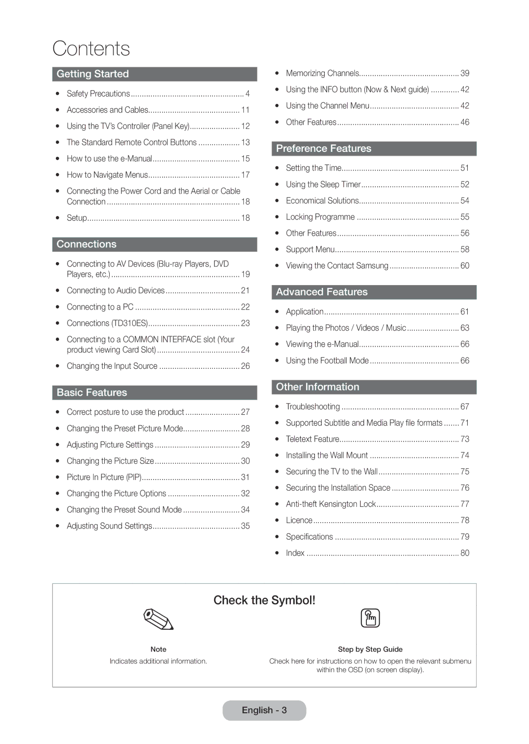 Samsung LT24D310EX/EN, LT24D310EW/EN, LT28D310EW/EN, LT28D310EX/EN, LT24D310EX/RU, LT28D310EX/RU manual Contents 