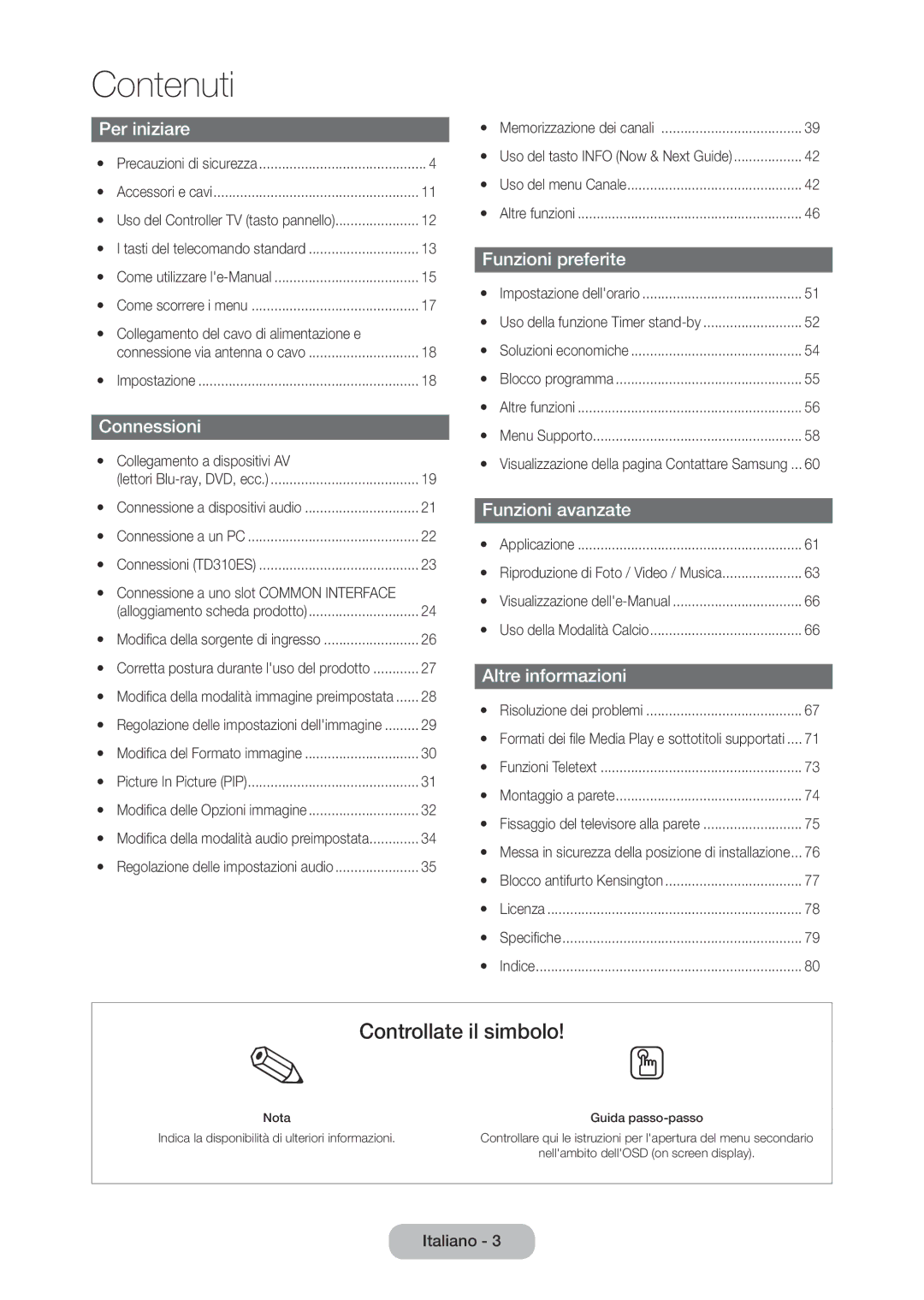 Samsung LT24D310EX/EN, LT24D310EW/EN, LT28D310EW/EN, LT28D310EX/EN manual Contenuti 