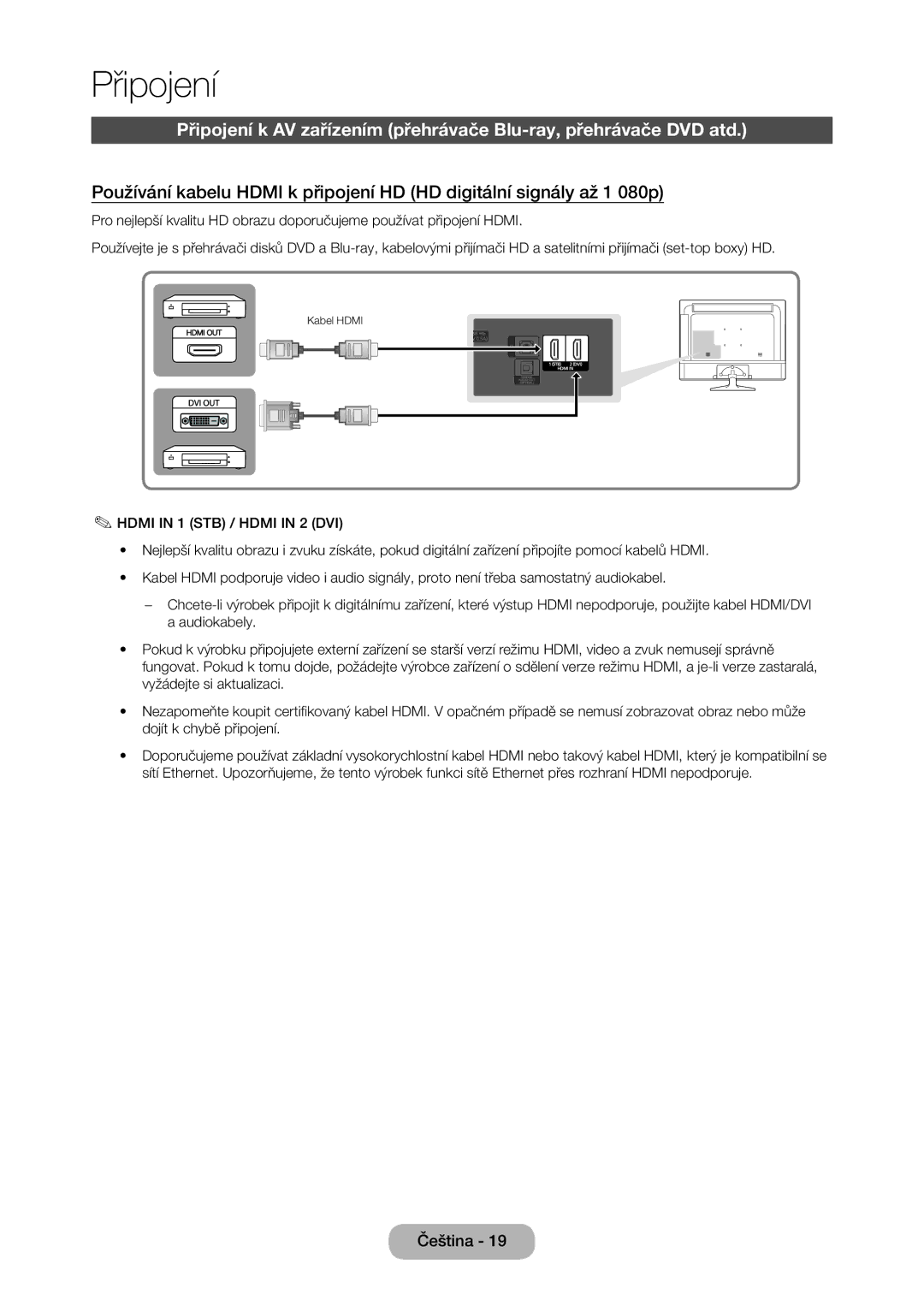 Samsung LT24D310EX/EN, LT24D310EW/EN, LT28D310EW/EN, LT28D310EX/EN manual Připojení 