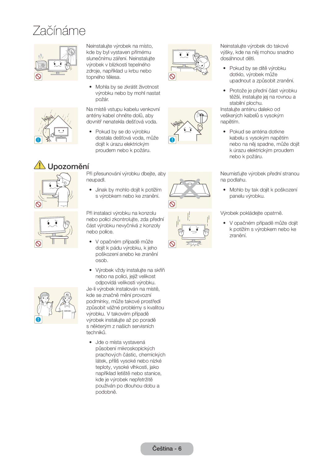 Samsung LT28D310EX/EN, LT24D310EW/EN, LT28D310EW/EN, LT24D310EX/EN manual Je-li výrobek instalován na místě 