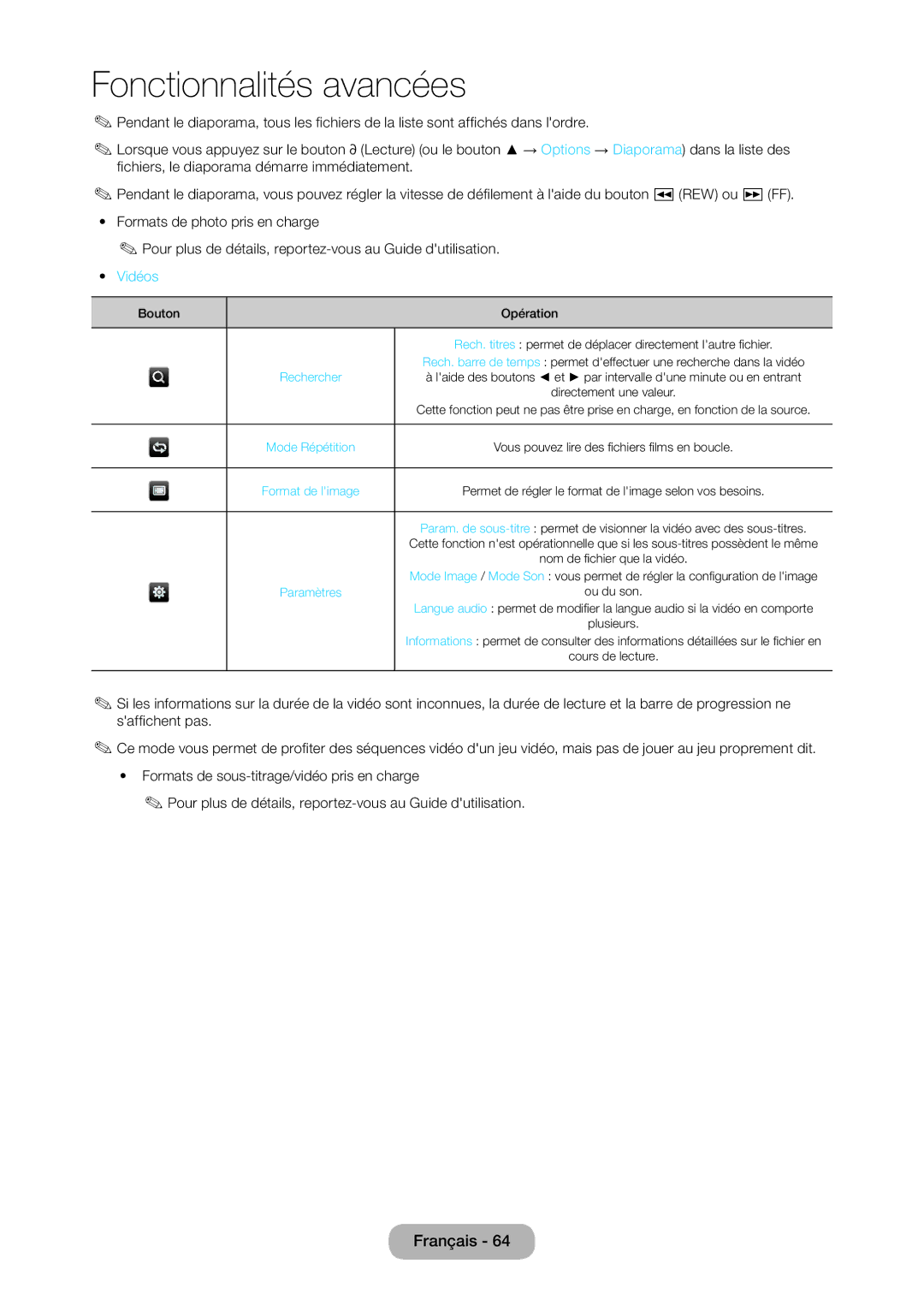 Samsung LT24D310EW/EN, LT28D310EW/EN manual Vidéos, Rechercher 