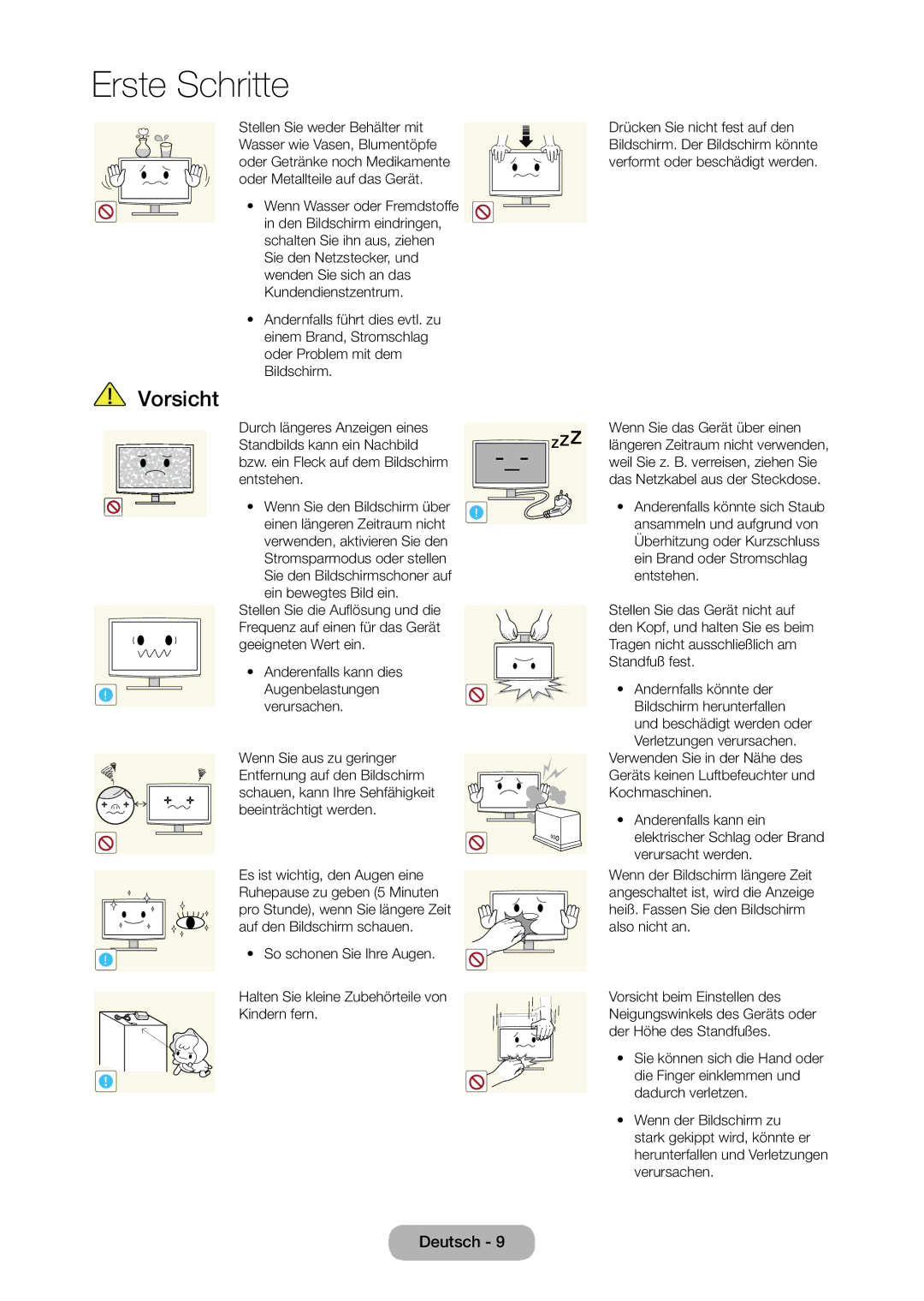 Samsung LT28D310EW/EN, LT24D310EW/EN manual Halten Sie kleine Zubehörteile von Kindern fern 