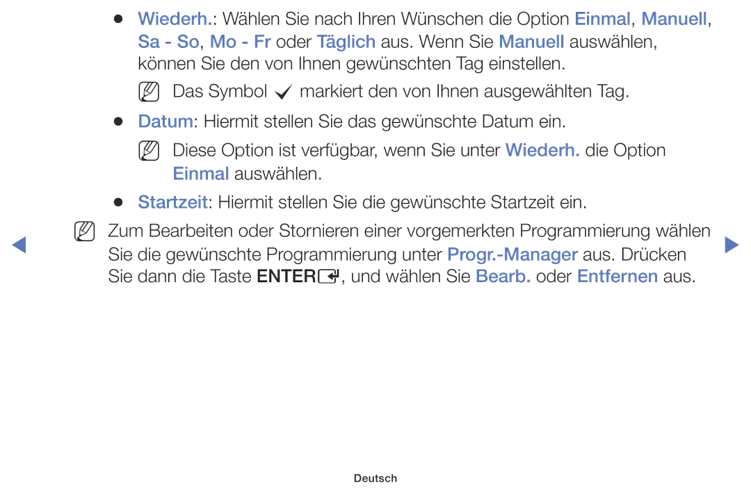 Samsung LT28D310EW/EN, LT24D310EW/EN manual Sa So, Mo Fr oder Täglich aus. Wenn Sie Manuell auswählen 