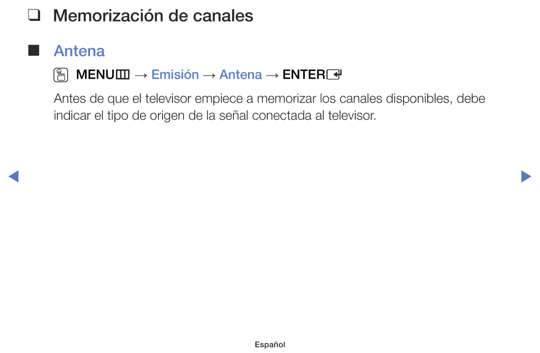 Samsung LT24D310EW/EN, LT28D310EW/EN manual Memorización de canales, Antena 