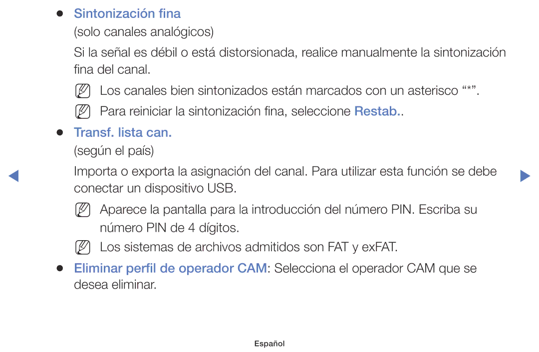 Samsung LT28D310EW/EN, LT24D310EW/EN manual Sintonización fina, Transf. lista can 