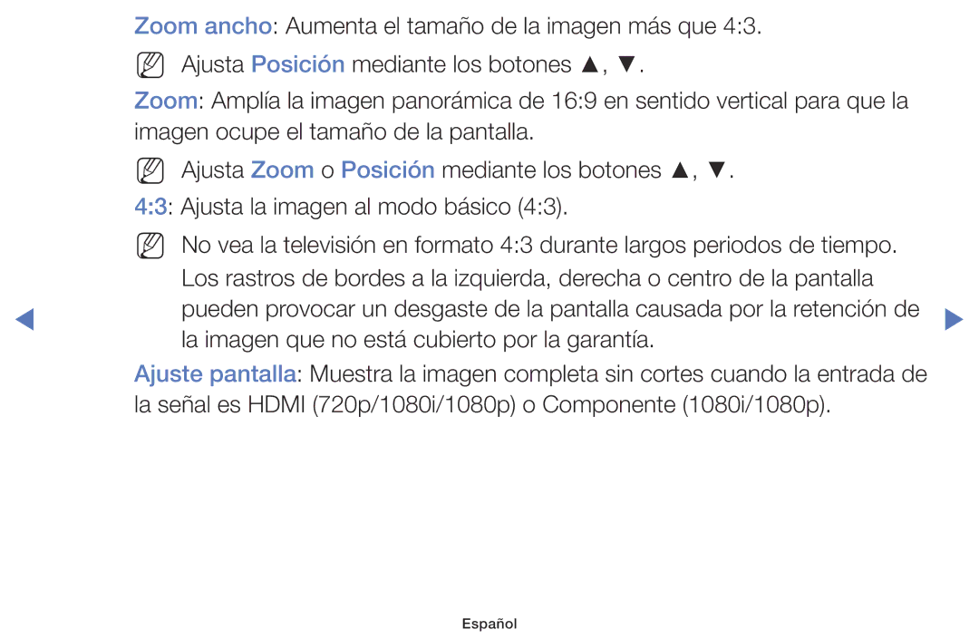 Samsung LT28D310EW/EN, LT24D310EW/EN manual La imagen que no está cubierto por la garantía 