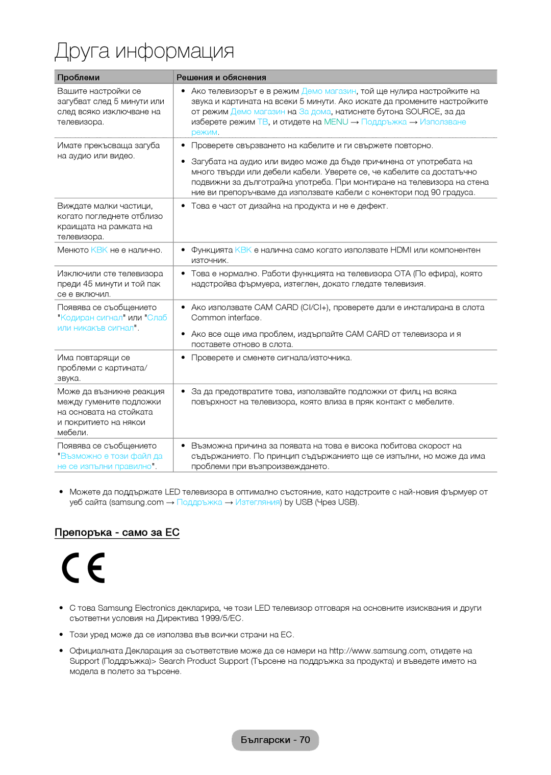 Samsung LT24D310EW/EN, LT28D310EW/EN manual Препоръка само за ЕС 