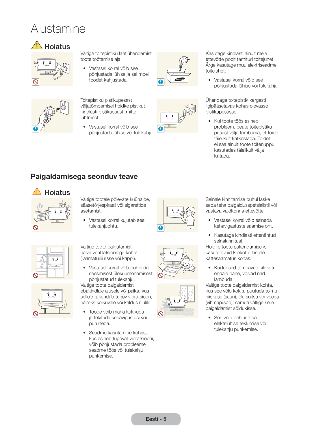 Samsung LT28D310EW/EN, LT24D310EW/EN manual Paigaldamisega seonduv teave 