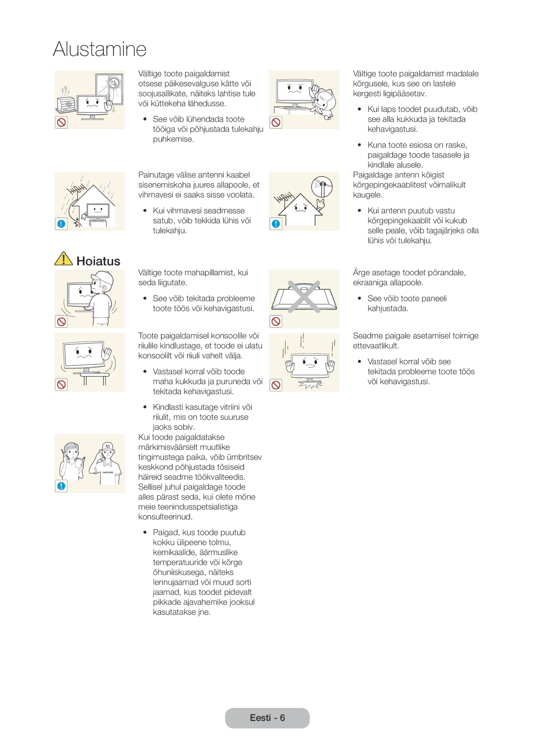 Samsung LT24D310EW/EN, LT28D310EW/EN manual Keskkond põhjustada tõsiseid 