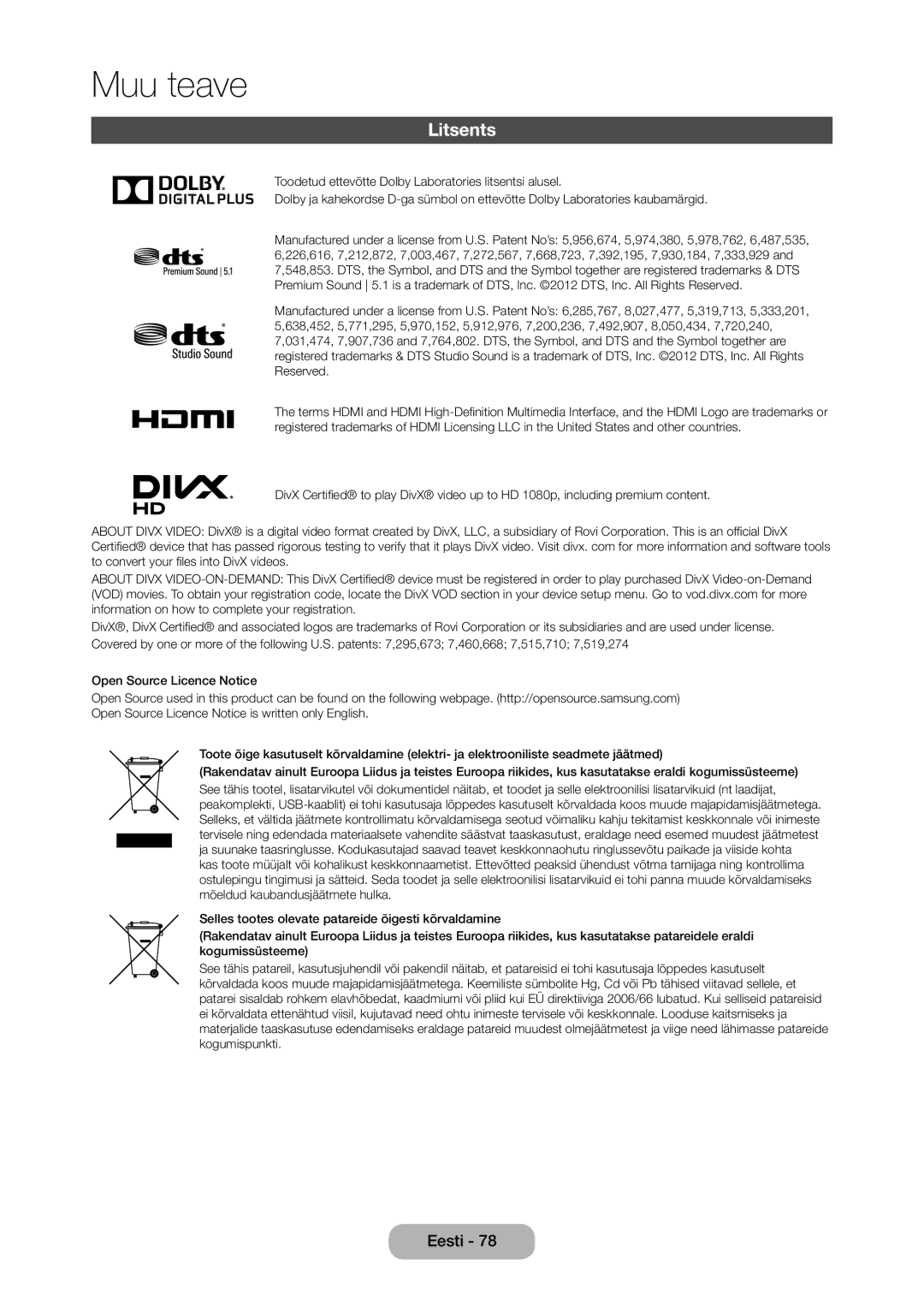 Samsung LT24D310EW/EN, LT28D310EW/EN manual Litsents, HD 1080p, including premium content 