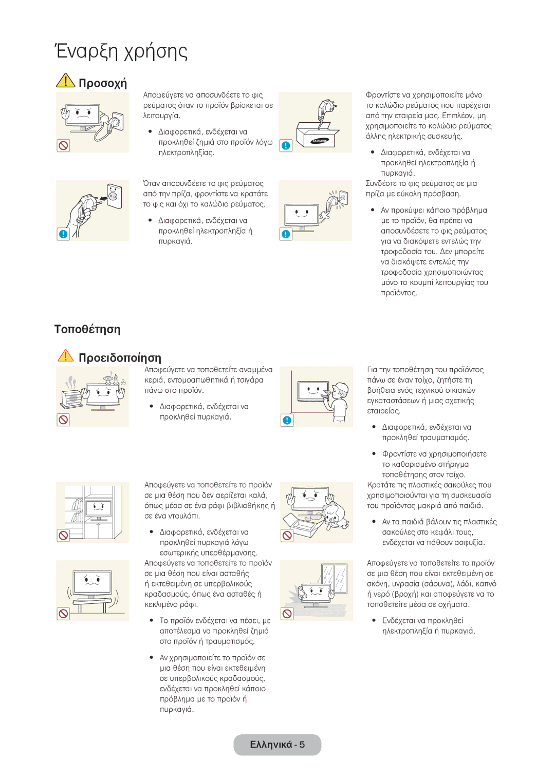 Samsung LT28D310EW/EN, LT24D310EW/EN manual Προσοχή, Τοποθέτηση Προειδοποίηση, Διαφορετικά, ενδέχεται να 