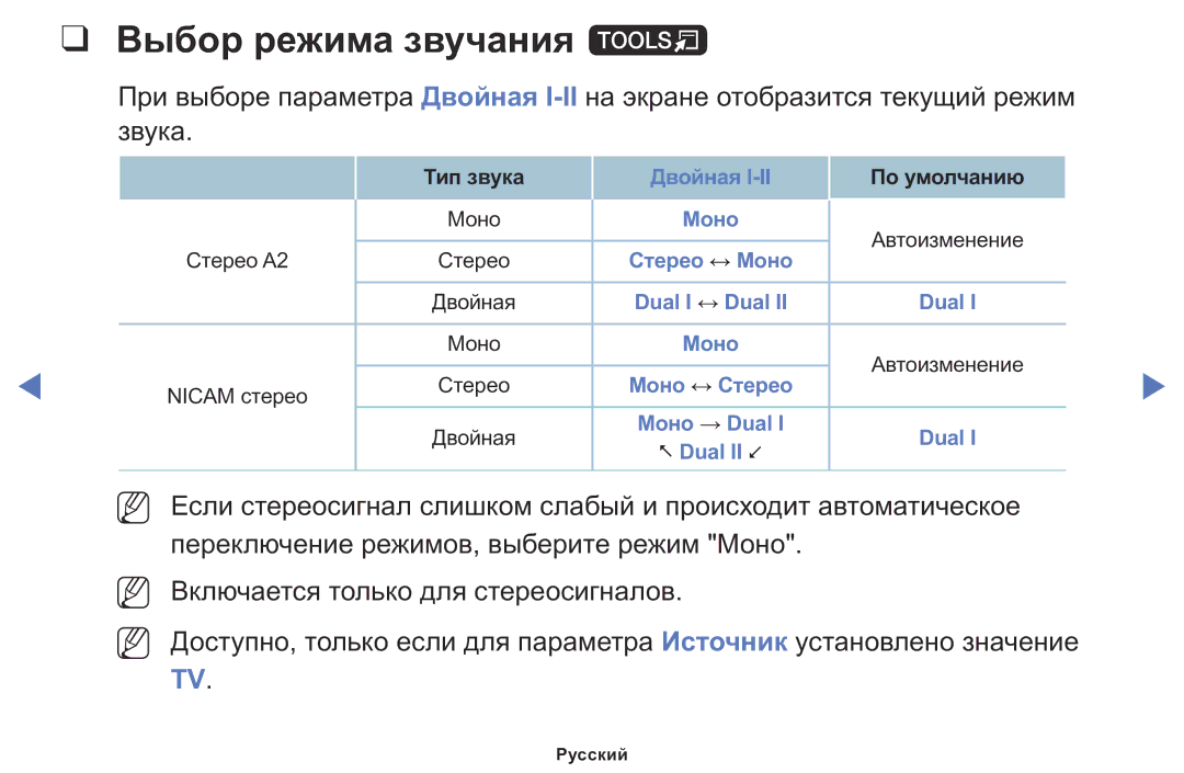 Samsung LT24D310MX/KZ manual Выбор режима звучания t 