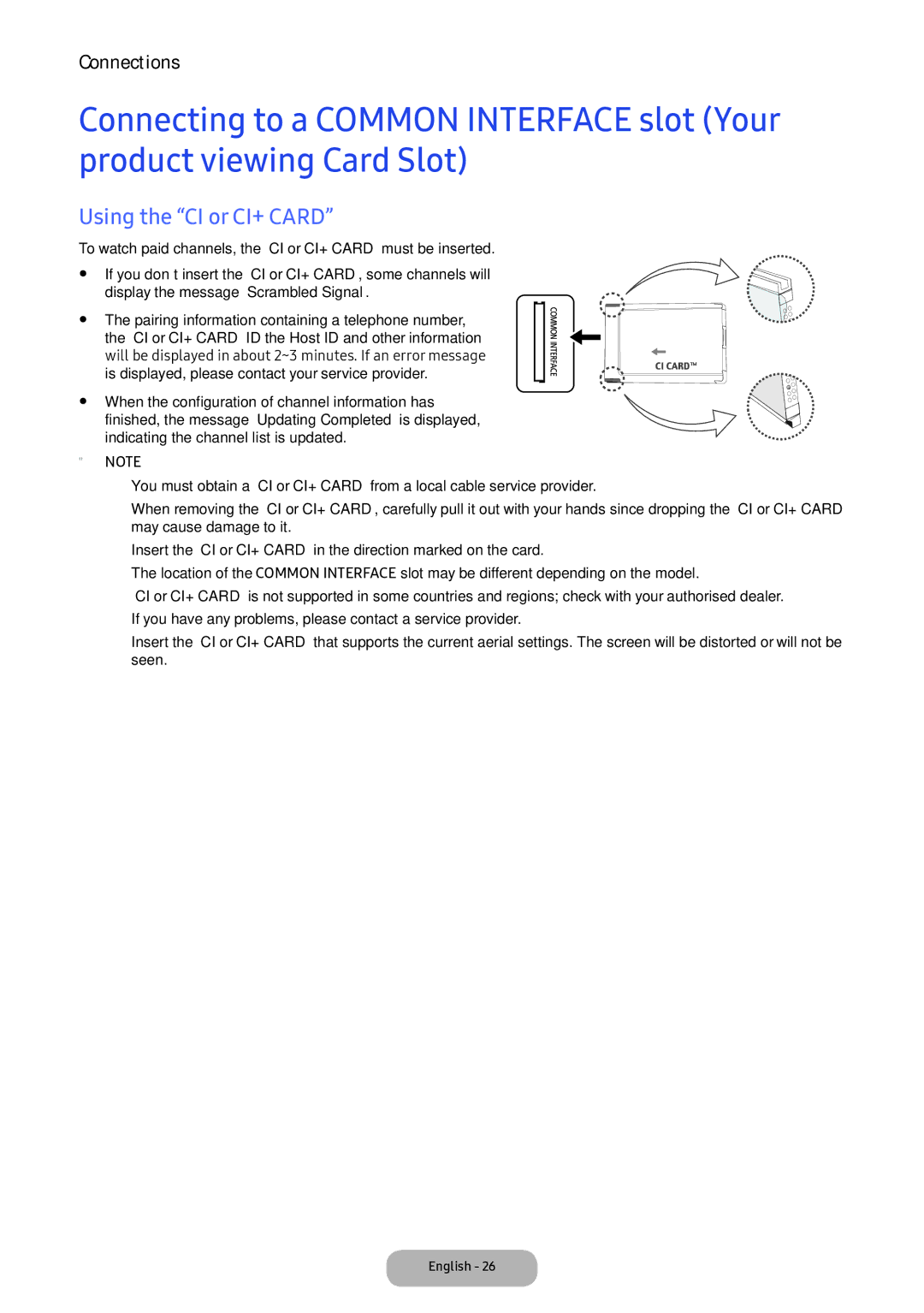 Samsung LT24D391EI/EN, LT22E390EI/EN manual Using the CI or CI+ Card, May cause damage to it, Seen 