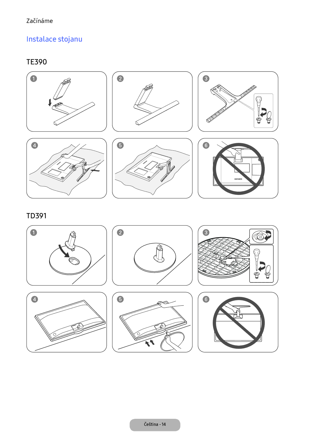 Samsung LT24D391EI/EN, LT22E390EI/EN manual Instalace stojanu 