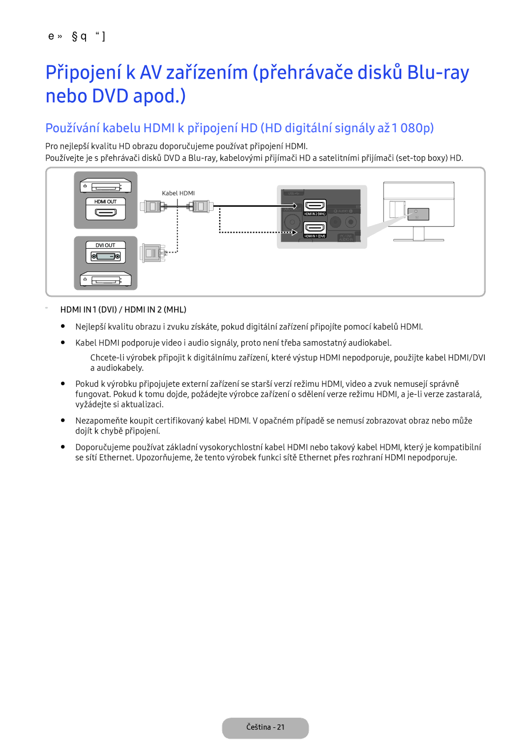 Samsung LT22E390EI/EN, LT24D391EI/EN manual Audiokabely, Vyžádejte si aktualizaci, Dojít k chybě připojení 