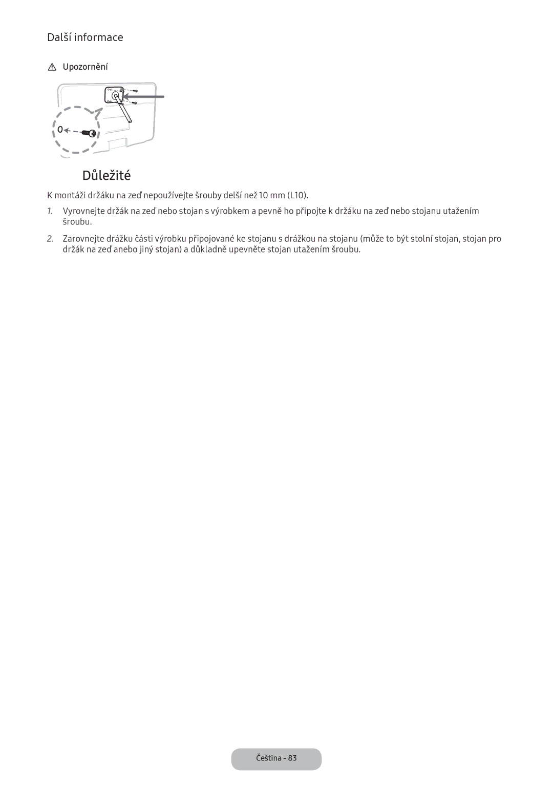 Samsung LT22E390EI/EN, LT24D391EI/EN manual Důležité 