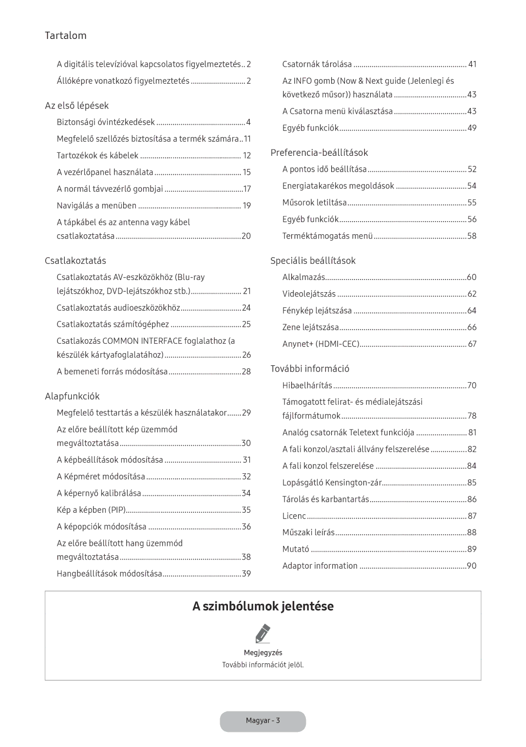 Samsung LT22E390EI/EN, LT24D391EI/EN manual Tápkábel és az antenna vagy kábel, Az Info gomb Now & Next guide Jelenlegi és 