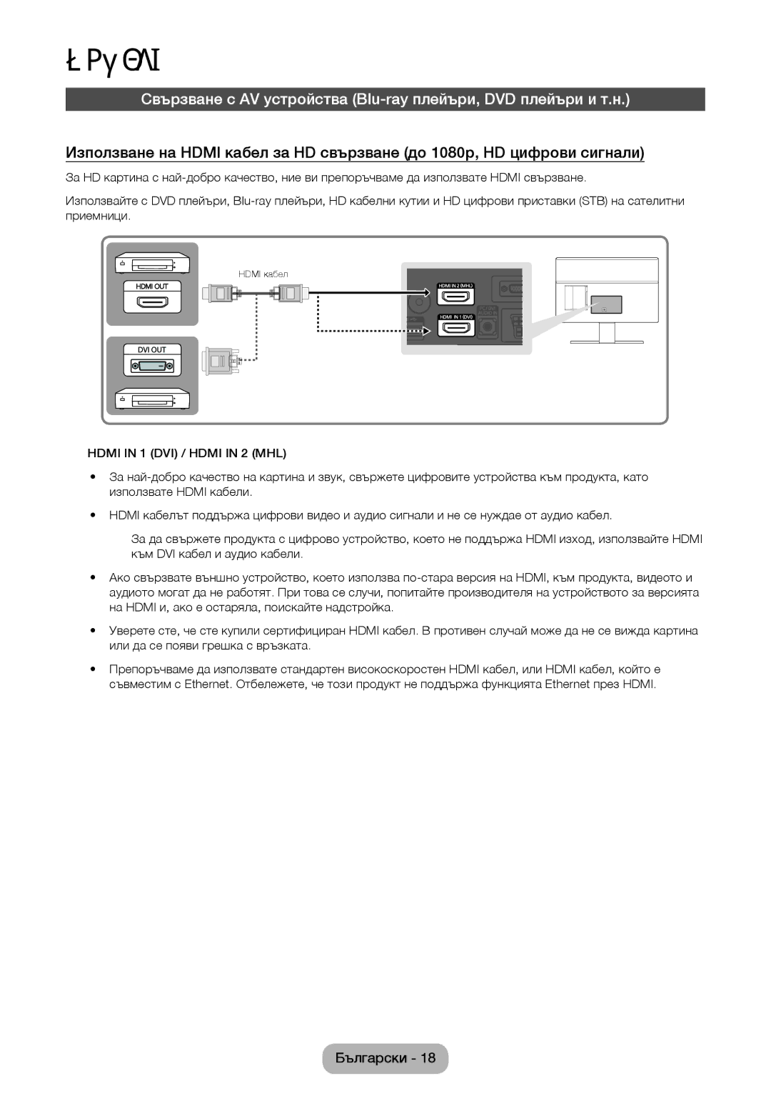 Samsung LT22D390EW/EN, LT24D391EW/EN, LT24D590EW/EN, LT24D390EW/EN manual Връзки 